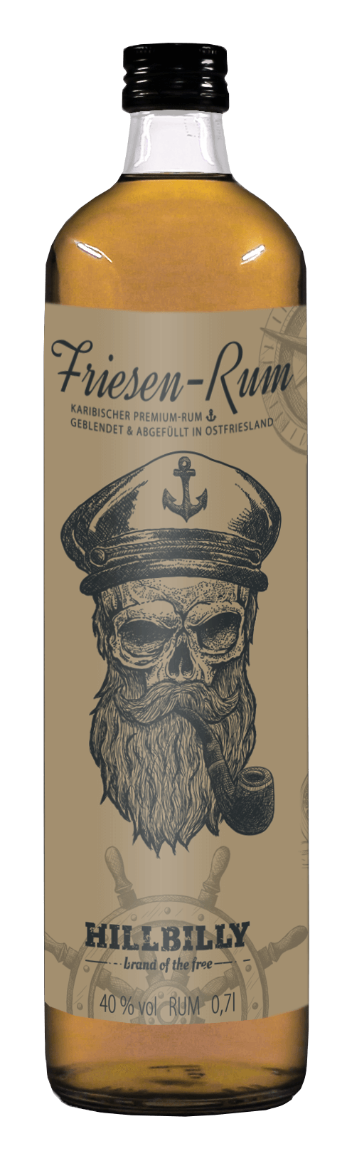 4251562900185-Rum-HILLBILLY-Original-Friesen-Rum-0-70L-Flasche-Freisteller-IMG_8109 HILLBILLY Friesen-Rum • 40%vol. • 700ml