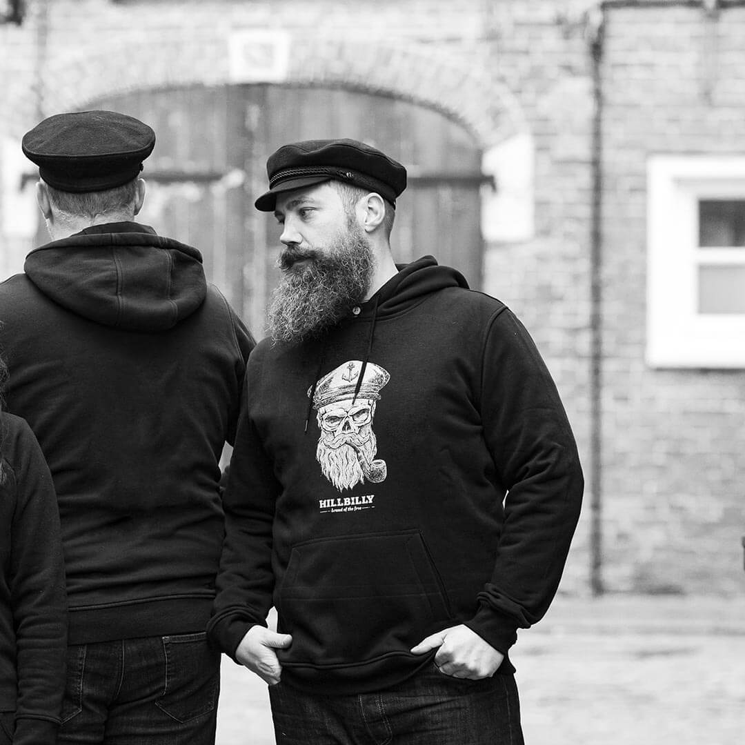 Mens_Hoodie_HILLBILLY_SkullCaptain-black_076 Hoodie Unisex - SkullCaptain