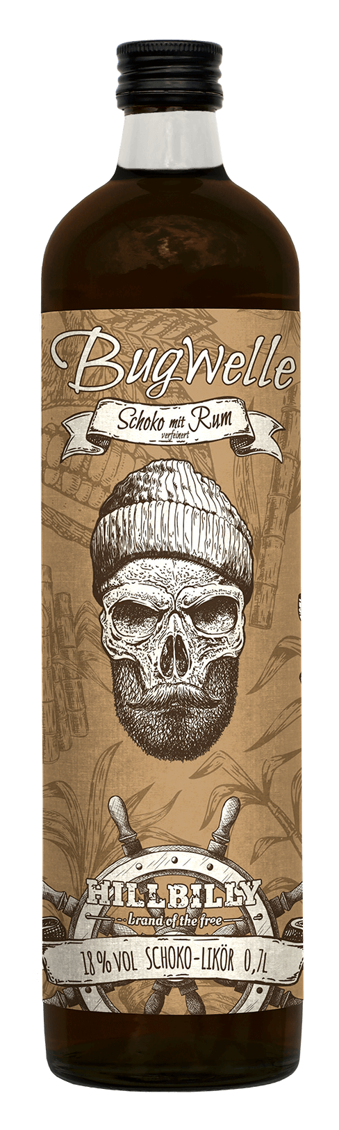 4251562900659-Lik-r-HILLBILLY-Bugwelle-Schoko-Rum-0-70L-Flasche-Freisteller-01 HILLBILLY Bugwelle Schoko mit Rum verfeinert • 18%vol. • 700ml